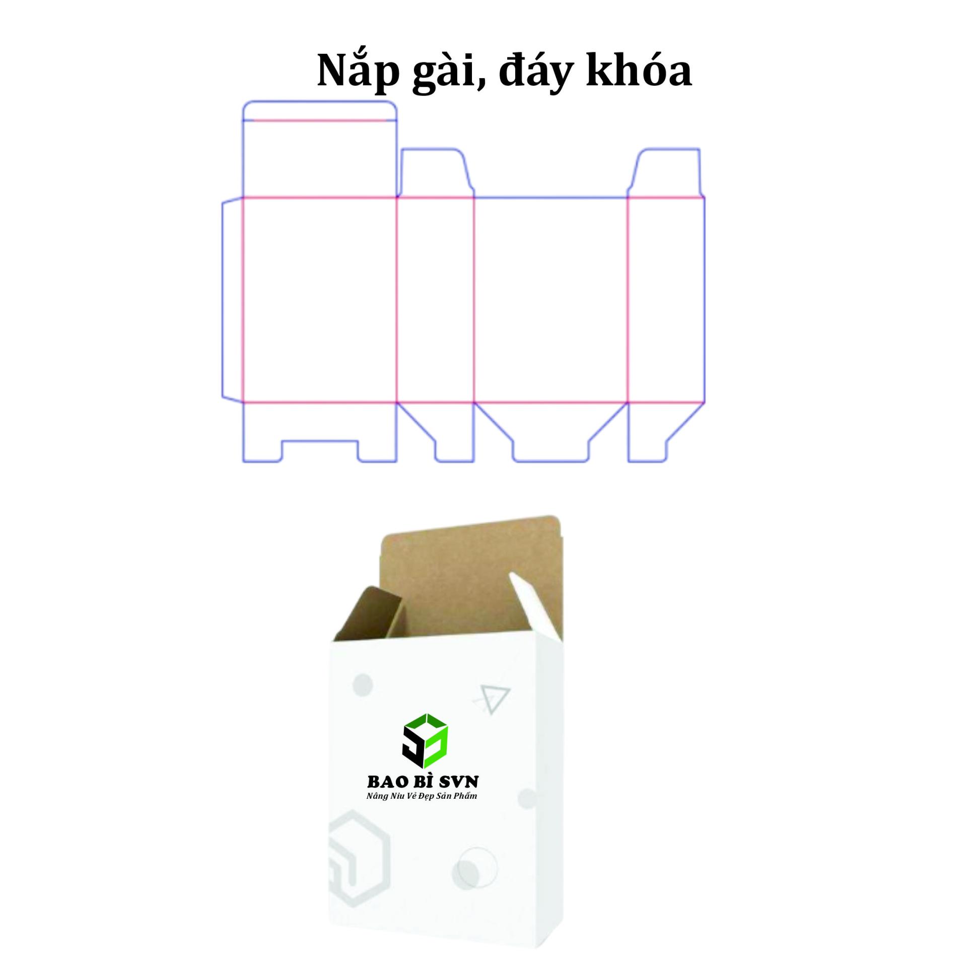 Hộp giấy nắp gài, đáy khóa – In theo yêu cầu | Bao Bì SVN.